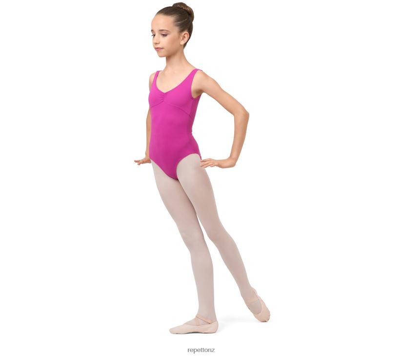 Repetto Kids Gathered Front And Back Leotard Neckline Fashion Clothing PDFBZN691