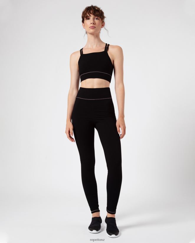 Repetto Women Ribbed Bra With Thin Straps Black Clothing PDFBZN302
