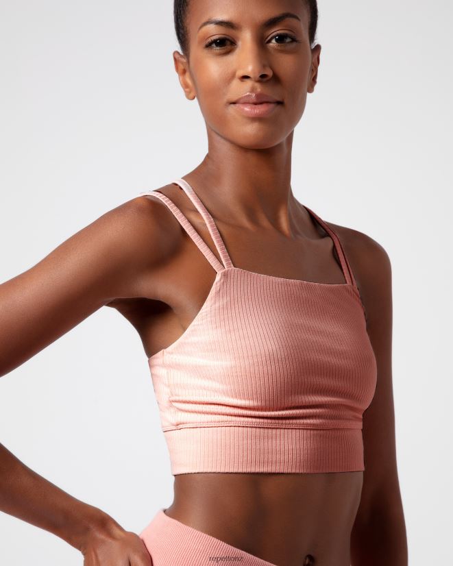 Repetto Women Ribbed Bra With Thin Straps Blush Pink Clothing PDFBZN299