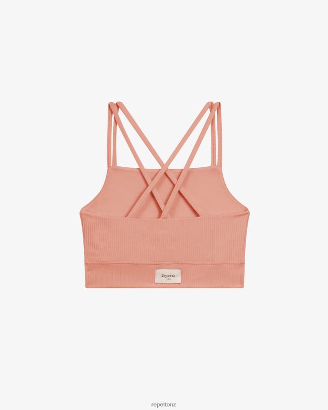 Repetto Women Ribbed Bra With Thin Straps Blush Pink Clothing PDFBZN299