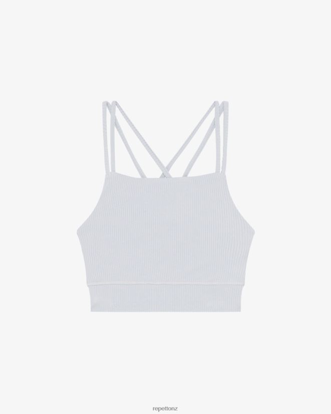 Repetto Women Ribbed Bra With Thin Straps Pearl Grey Clothing PDFBZN305