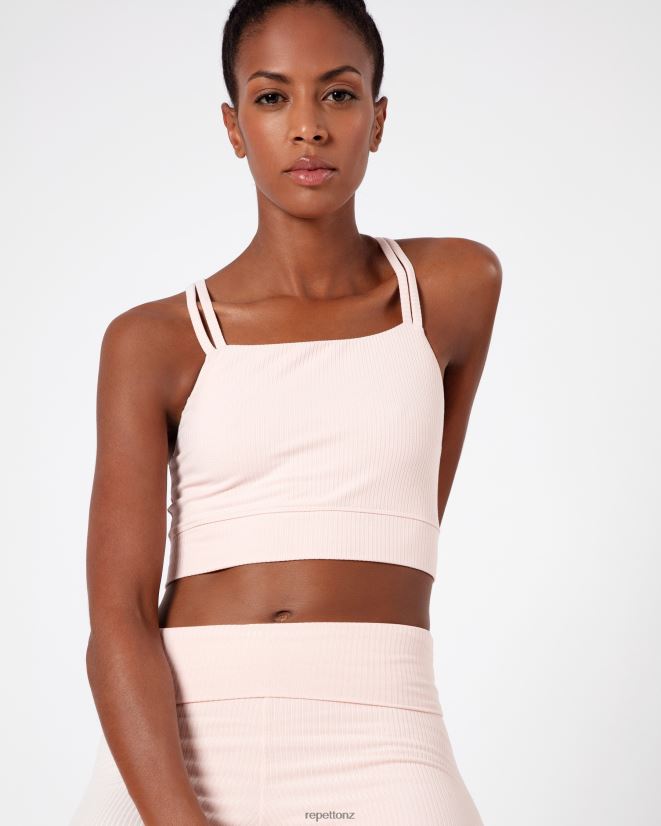 Repetto Women Ribbed Bra With Thin Straps Petal Pink Clothing PDFBZN304