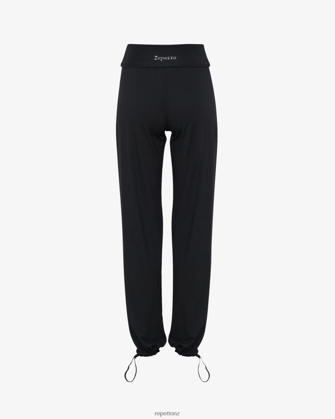 Repetto Women Viscose Jazz Pants With Fold Over Waistband Black Clothing PDFBZN373