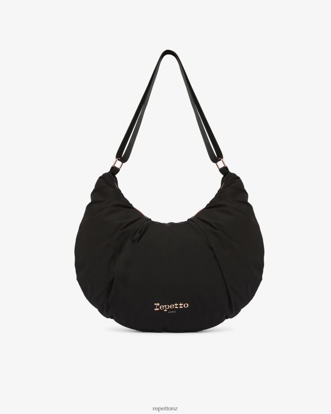 Repetto Women Lune Padded Nylon Half-Moon Bag Black Accessories PDFBZN427