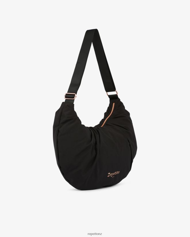 Repetto Women Lune Padded Nylon Half-Moon Bag Black Accessories PDFBZN427