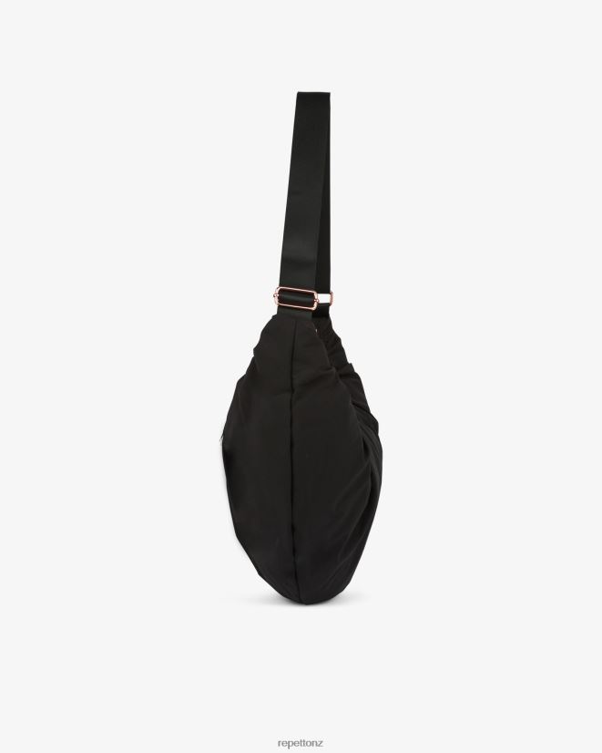 Repetto Women Lune Padded Nylon Half-Moon Bag Black Accessories PDFBZN427