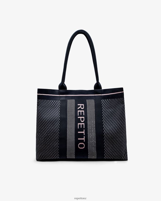 Repetto Women Shopping Bag Black And Petal Pink Accessories PDFBZN422