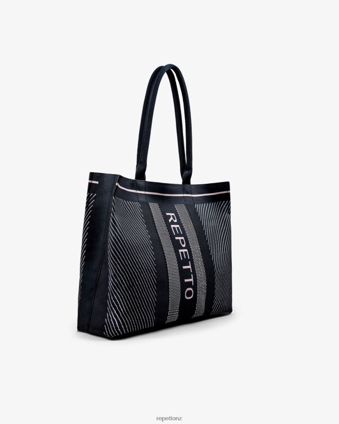 Repetto Women Shopping Bag Black And Petal Pink Accessories PDFBZN422