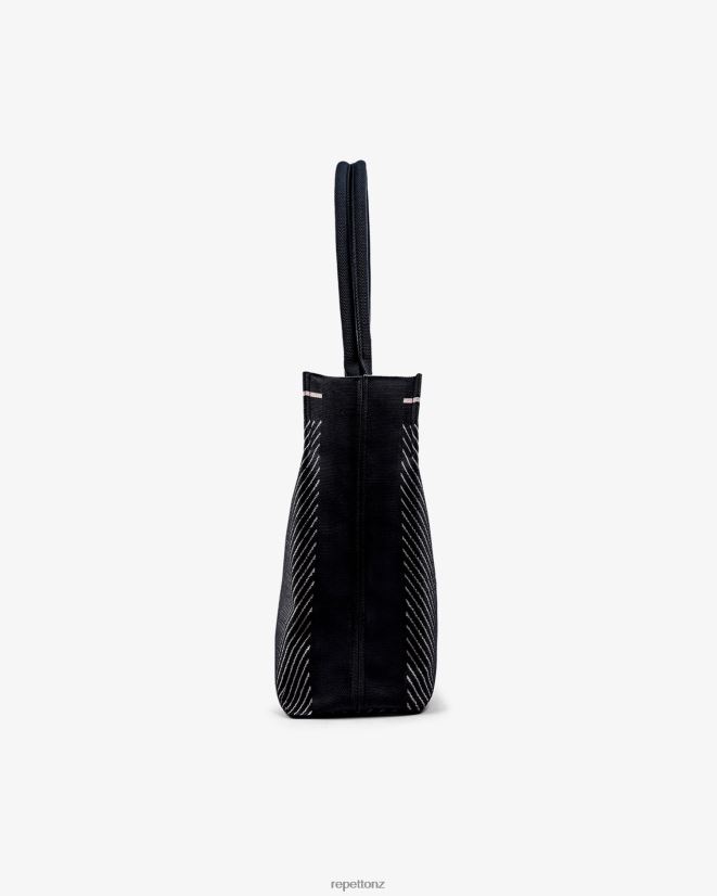 Repetto Women Shopping Bag Black And Petal Pink Accessories PDFBZN422