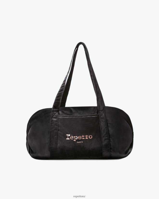 Repetto Women Velvet Duffle Bag Size M Black Accessories PDFBZN408