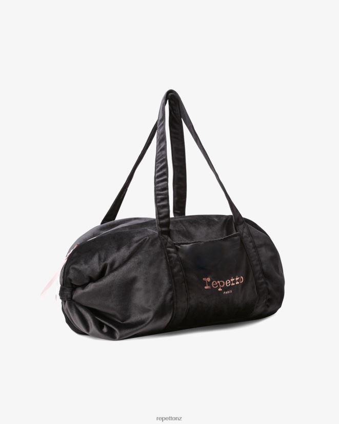 Repetto Women Velvet Duffle Bag Size M Black Accessories PDFBZN408