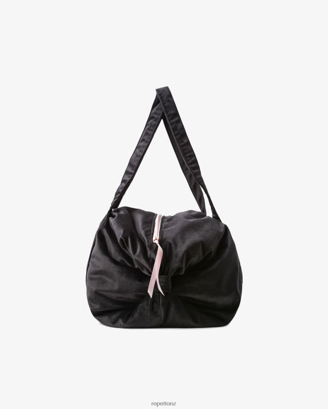 Repetto Women Velvet Duffle Bag Size M Black Accessories PDFBZN408