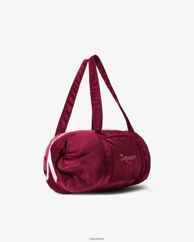 Repetto Women Velvet Duffle Bag Size M Nenuphar Pink Accessories PDFBZN403