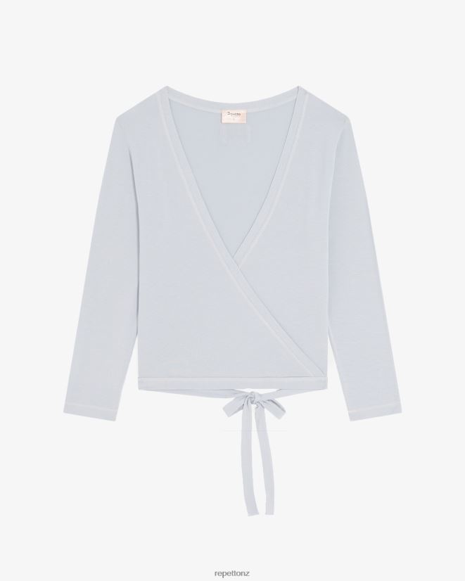 Repetto Women Wrap-Over Pearl Grey Clothing PDFBZN363
