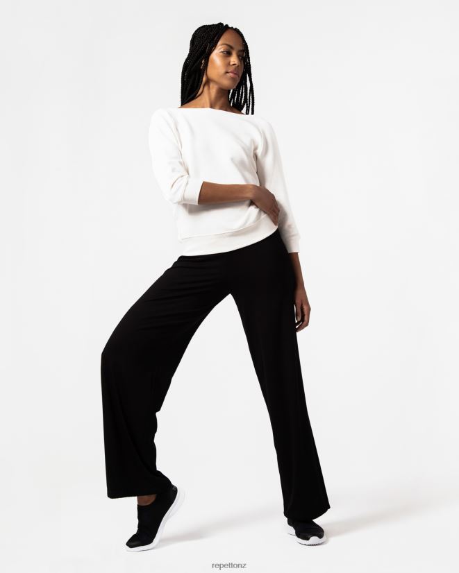 Repetto Women Wrap-Over Sweatshirt Ivory White Clothing PDFBZN366