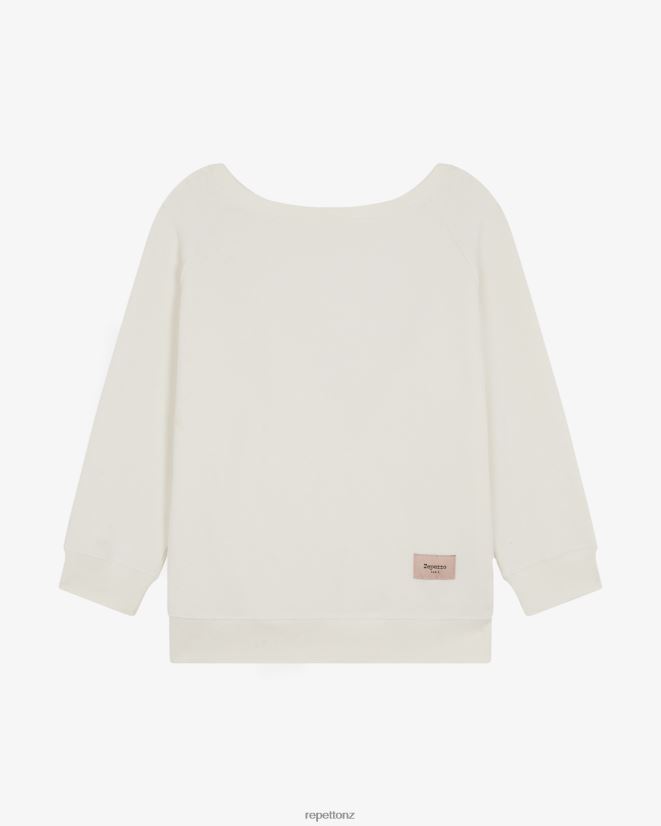 Repetto Women Wrap-Over Sweatshirt Ivory White Clothing PDFBZN366