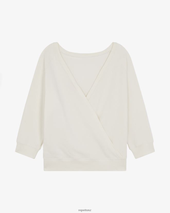 Repetto Women Wrap-Over Sweatshirt Ivory White Clothing PDFBZN366