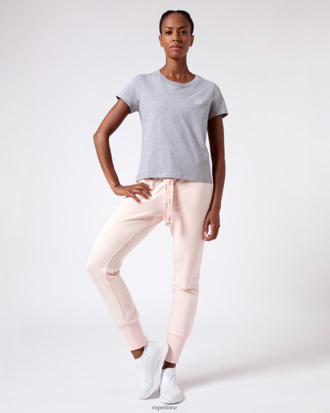 Repetto Women R Logo T-Shirt Mottled Light Grey Clothing PDFBZN316