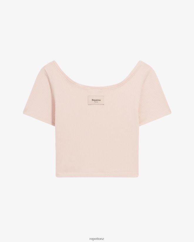 Repetto Women Ribbed Short Top Petal Pink Clothing PDFBZN328