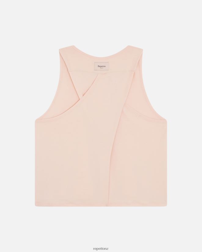 Repetto Women Studio Draped Tank Top Petal Pink Clothing PDFBZN329