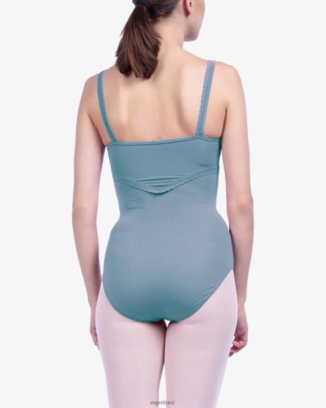Repetto Women Fancy Finishing Details Leotard Esmeralda Blue Clothing PDFBZN461