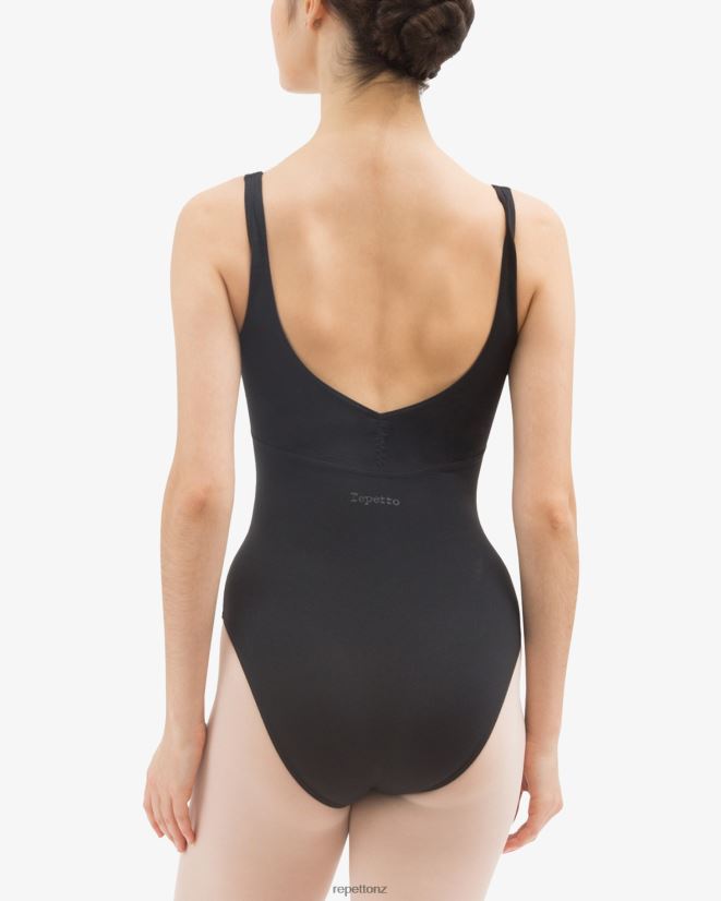 Repetto Women Gathered Front And Back Leotard Neckline Black Clothing PDFBZN475