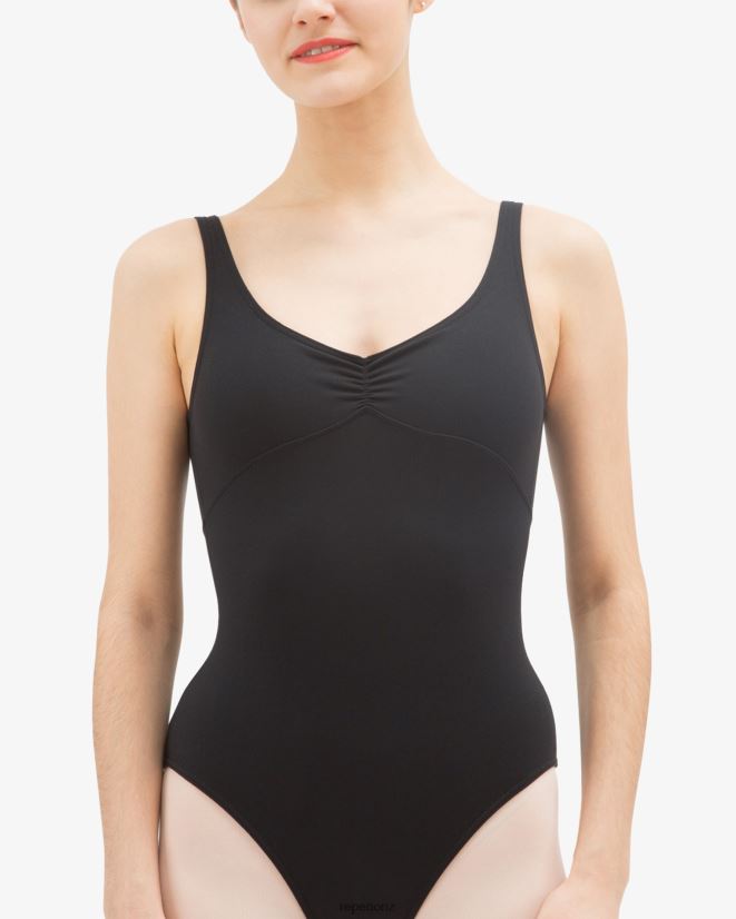 Repetto Women Gathered Front And Back Leotard Neckline Black Clothing PDFBZN475
