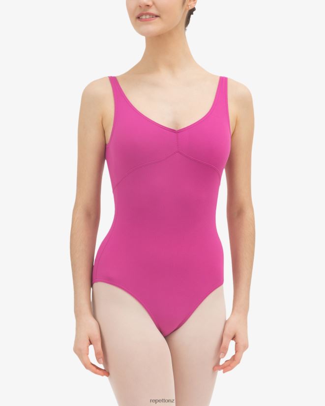 Repetto Women Gathered Front And Back Leotard Neckline Fuchsia Pink Clothing PDFBZN454
