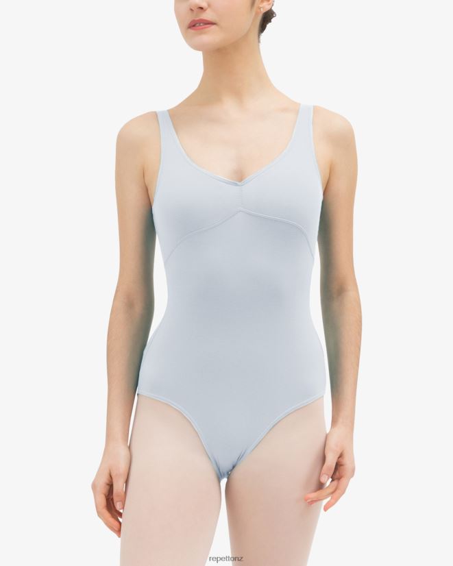 Repetto Women Gathered Front And Back Leotard Neckline Orphee Blue Clothing PDFBZN459