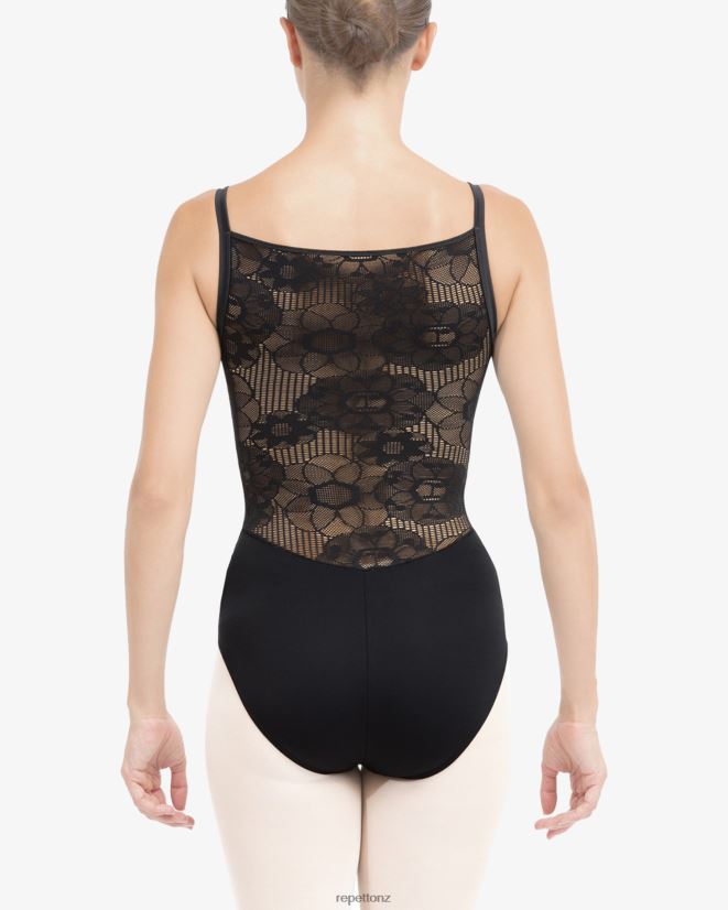 Repetto Women Leotard With Lace In The Back Black Clothing PDFBZN474