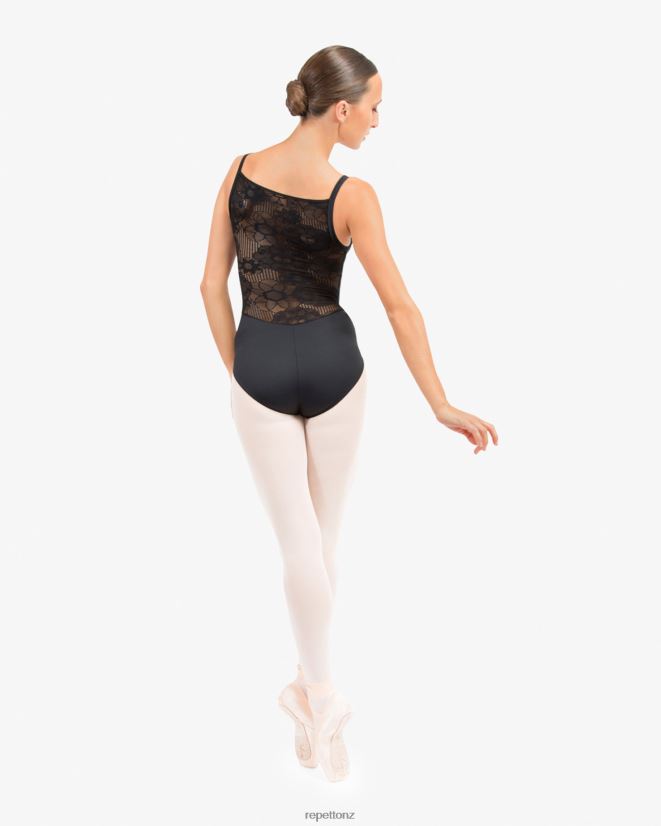 Repetto Women Leotard With Lace In The Back Black Clothing PDFBZN474