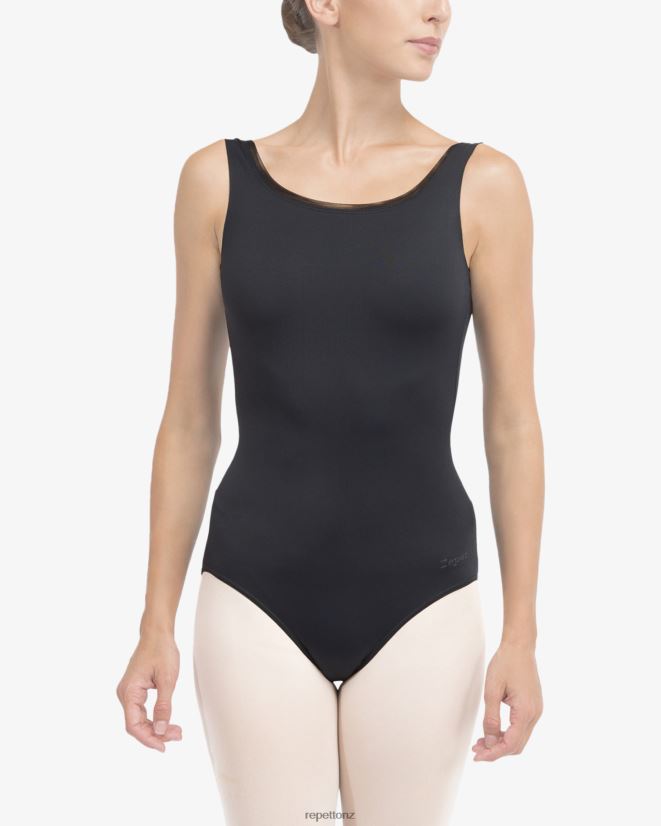 Repetto Women Leotard With Large Neckline On The Back Black Clothing PDFBZN478