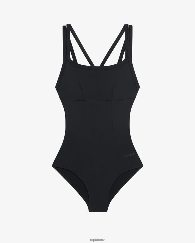 Repetto Women Thin Straps Crossed Front Leotard Black Clothing PDFBZN470