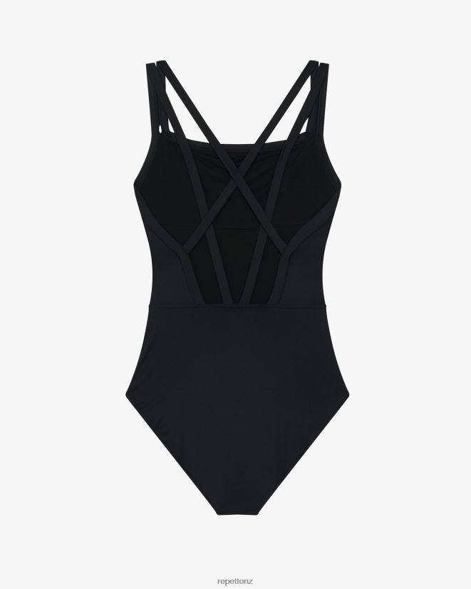 Repetto Women Thin Straps Crossed Front Leotard Black Clothing PDFBZN470