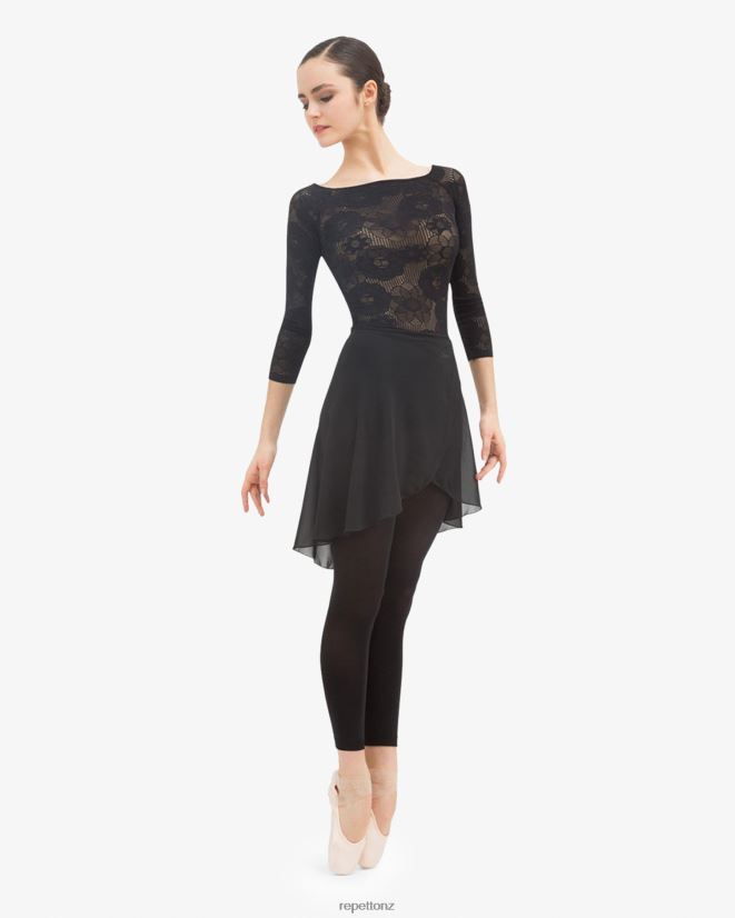 Repetto Women Long Sleeves Top In Rosette Lace Black Clothing PDFBZN555