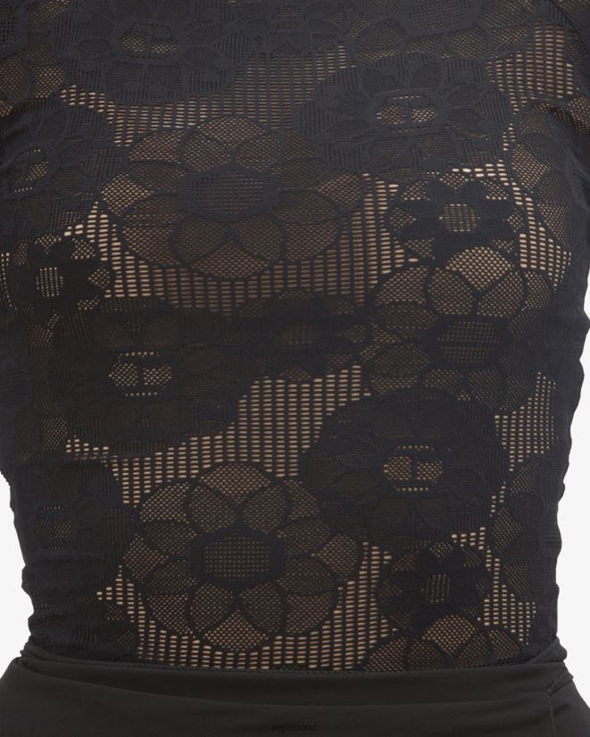 Repetto Women Long Sleeves Top In Rosette Lace Black Clothing PDFBZN555