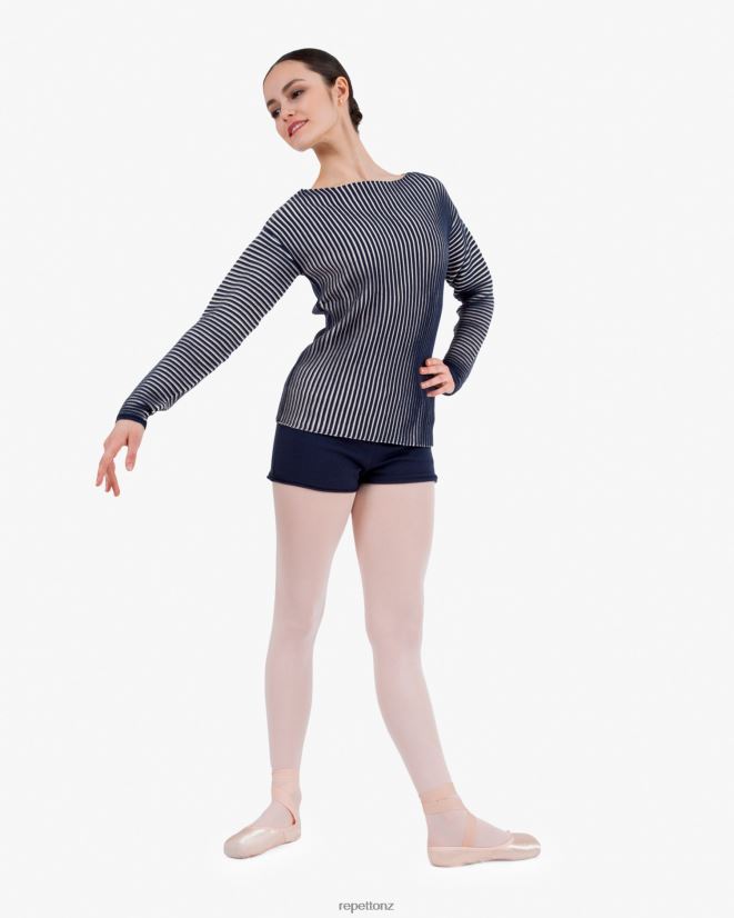 Repetto Women Bicolor Rib-Knit Jumper Blue And Petale Pink Clothing PDFBZN528