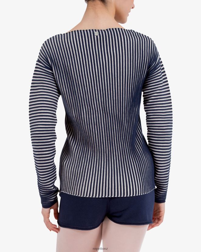 Repetto Women Bicolor Rib-Knit Jumper Blue And Petale Pink Clothing PDFBZN528