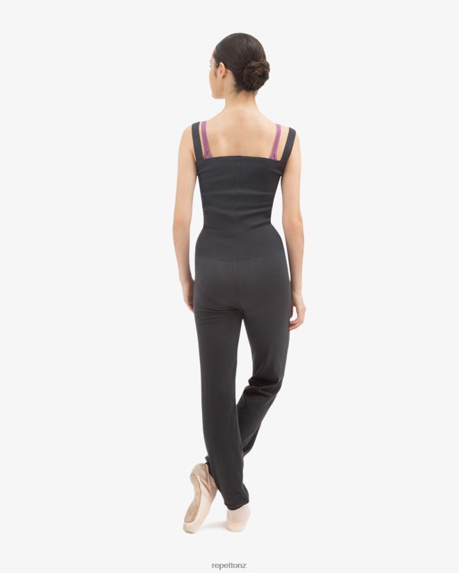 Repetto Women Jumpsuit With Large Straps Anthracite Grey Clothing PDFBZN530