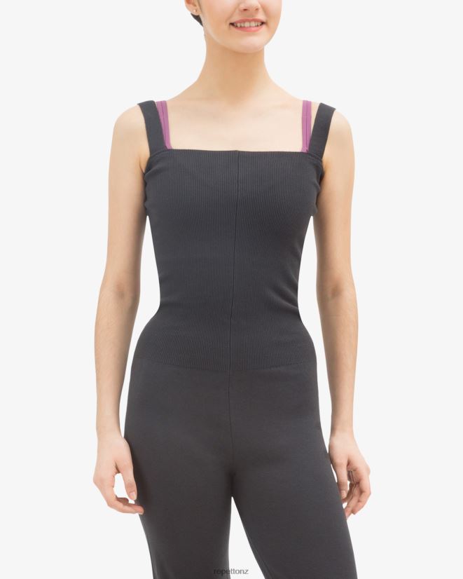 Repetto Women Jumpsuit With Large Straps Anthracite Grey Clothing PDFBZN530