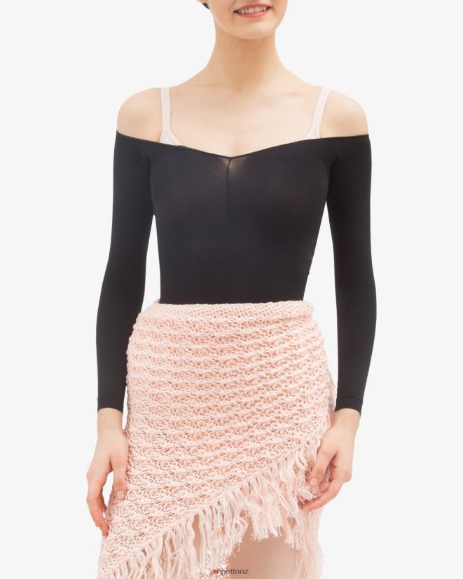 Repetto Women Knit Shawl With Fringes Petal Pink Clothing PDFBZN537