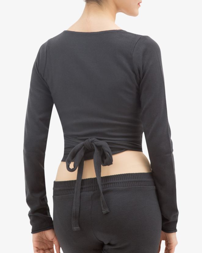 Repetto Women Long Sleeved Wrap-Over Anthracite Grey Clothing PDFBZN513