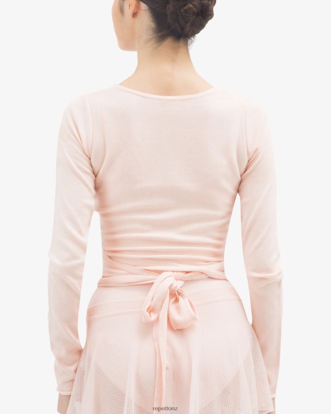 Repetto Women Long Sleeved Wrap-Over Petal Pink Clothing PDFBZN511