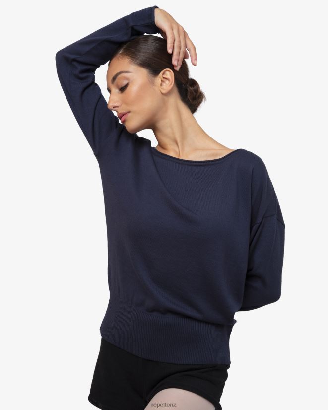 Repetto Women Warm-Up Pull Over Midnight Blue Clothing PDFBZN516