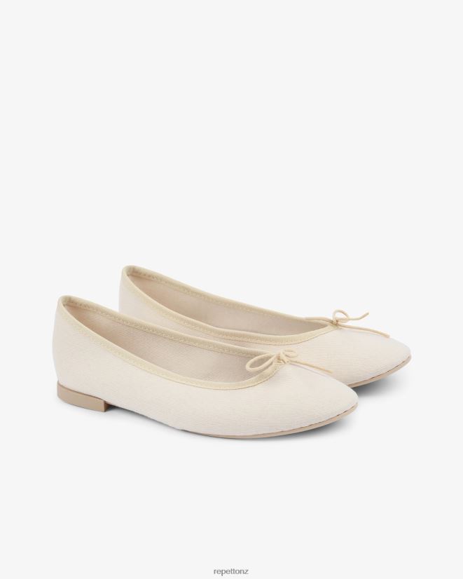 Repetto Women High Cendrillon Ballerinas - Vegan Linen Beige Footwear PDFBZN107