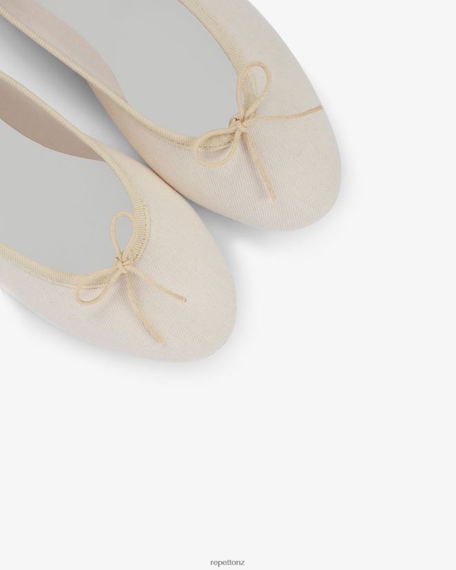Repetto Women High Cendrillon Ballerinas - Vegan Linen Beige Footwear PDFBZN107
