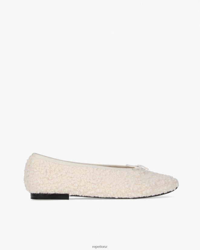 Repetto Women Lilouh Ballerinas - Shearling Coco White Footwear PDFBZN40