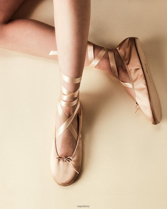 Repetto Women Sophia Ballerinas - Satin Beige Footwear PDFBZN44