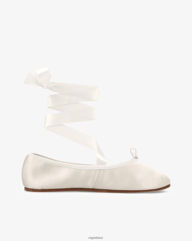 Repetto Women Sophia Ballerinas - Satin Ivory White Footwear PDFBZN49