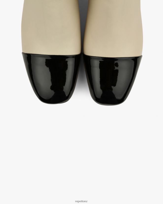 Repetto Women Melissa Ankle Boots Swan Beige And Black Footwear PDFBZN193
